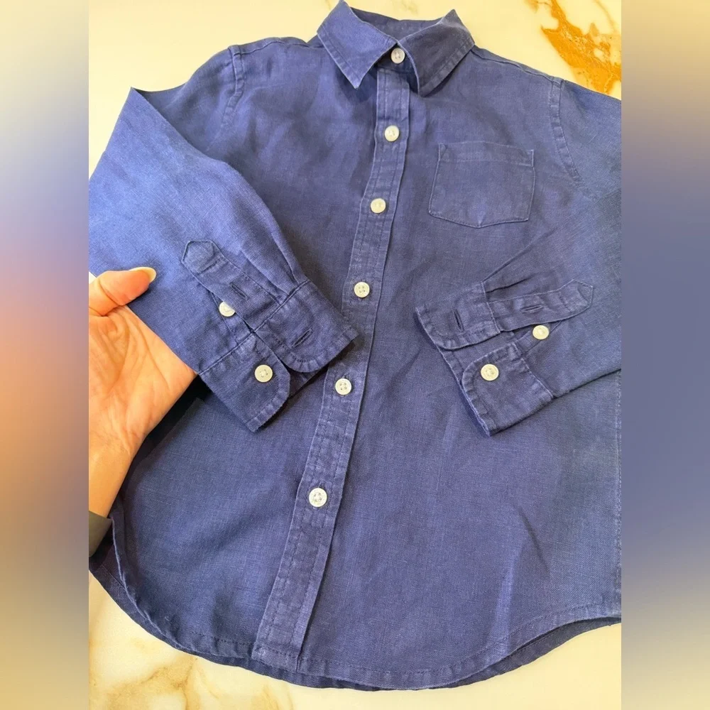 Janie & Jack Navy Blue Kids Button Down Shirt